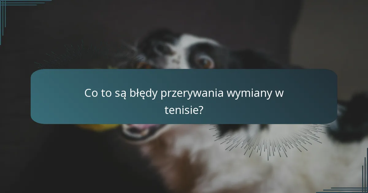 Co to są błędy przerywania wymiany w tenisie?