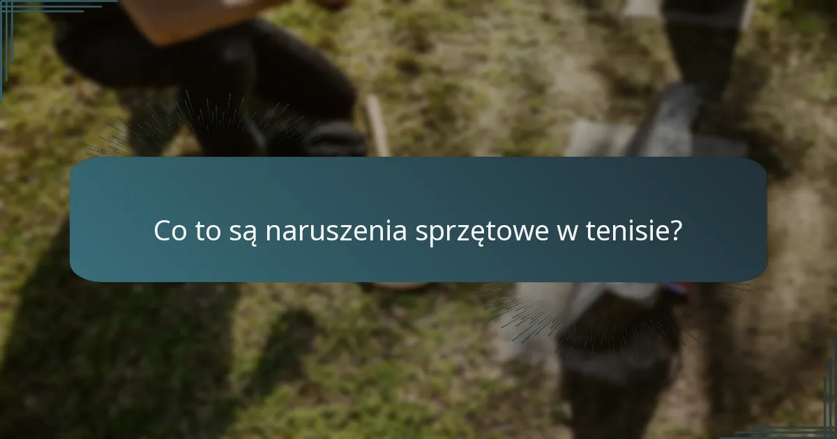 Co to są naruszenia sprzętowe w tenisie?