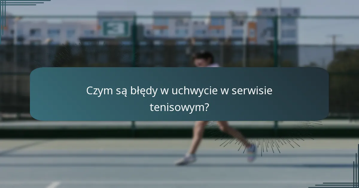 Czym są błędy w uchwycie w serwisie tenisowym?