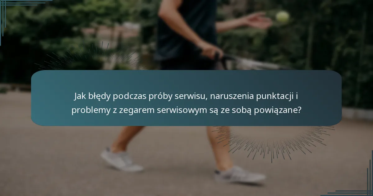 Jak błędy podczas próby serwisu, naruszenia punktacji i problemy z zegarem serwisowym są ze sobą powiązane?