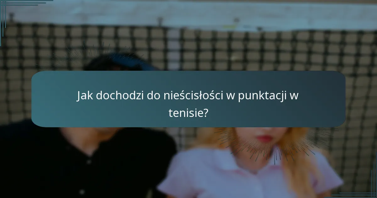 Jak dochodzi do nieścisłości w punktacji w tenisie?