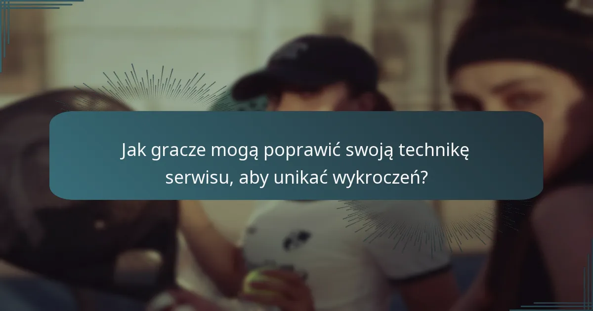 Jak gracze mogą poprawić swoją technikę serwisu, aby unikać wykroczeń?