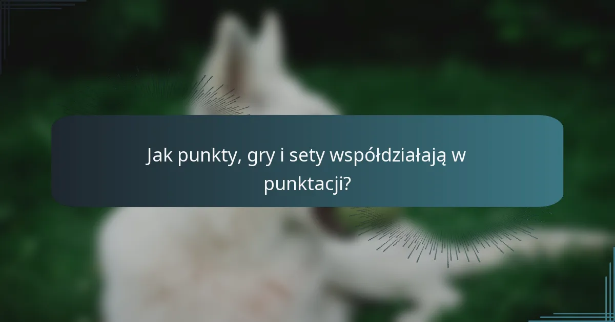 Jak punkty, gry i sety współdziałają w punktacji?