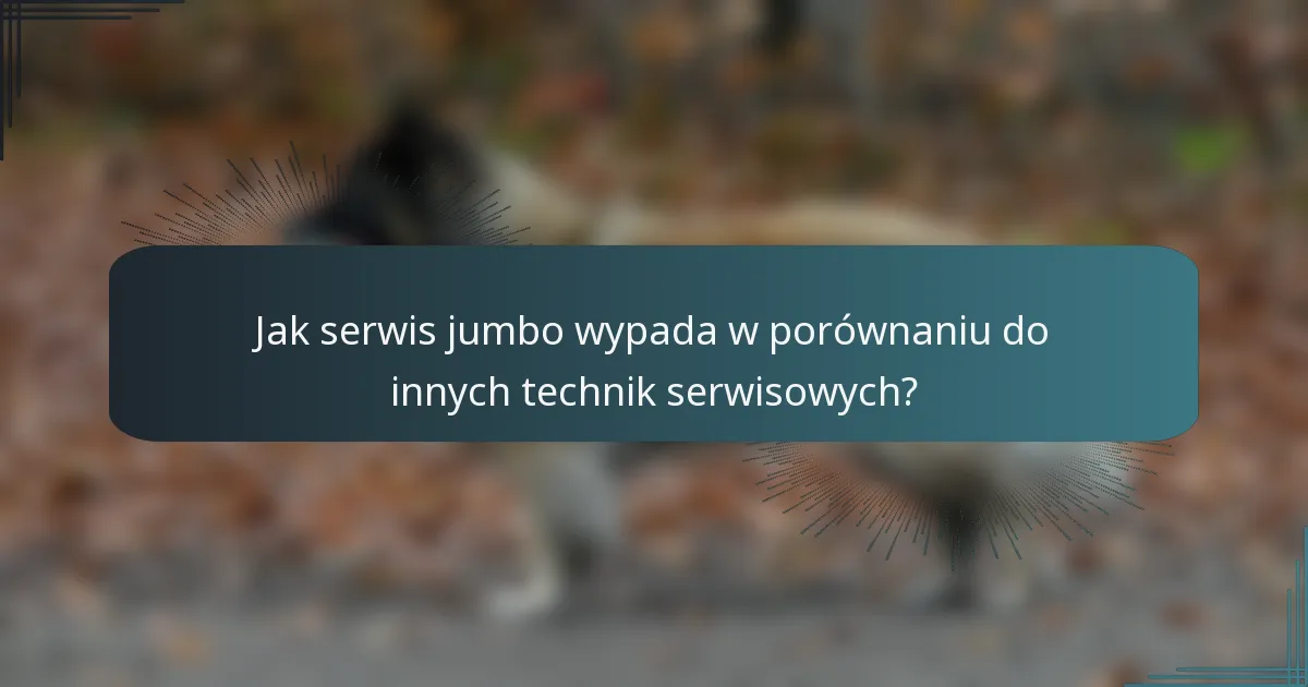 Jak serwis jumbo wypada w porównaniu do innych technik serwisowych?