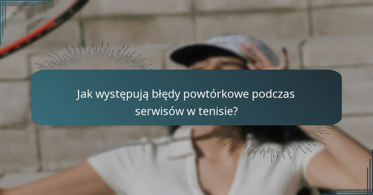 Jak występują błędy powtórkowe podczas serwisów w tenisie?