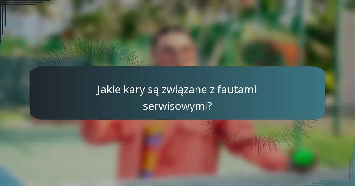Jakie kary są związane z fautami serwisowymi?