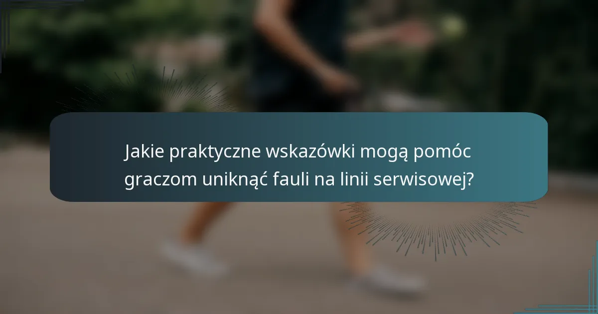 Jakie praktyczne wskazówki mogą pomóc graczom uniknąć fauli na linii serwisowej?