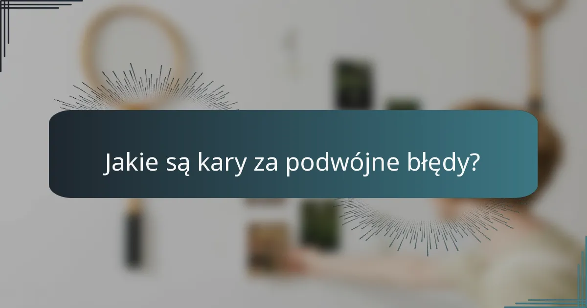 Jakie są kary za podwójne błędy?