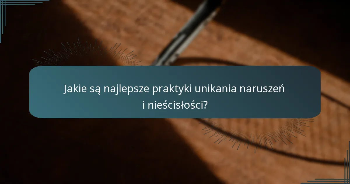 Jakie są najlepsze praktyki unikania naruszeń i nieścisłości?