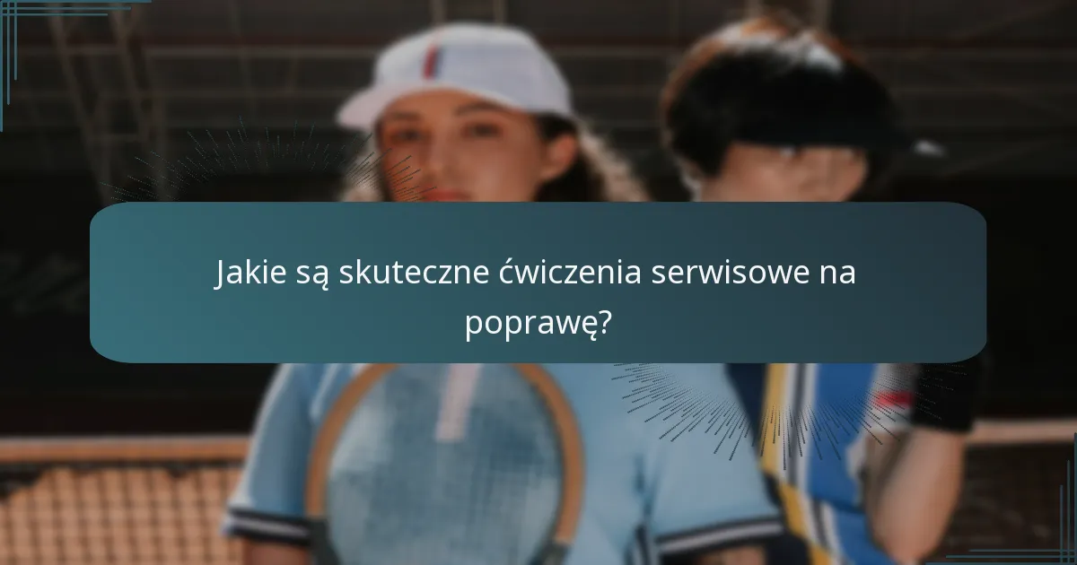 Jakie są skuteczne ćwiczenia serwisowe na poprawę?