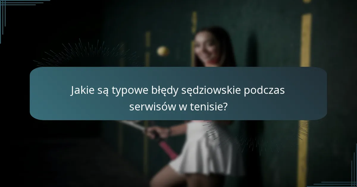 Jakie są typowe błędy sędziowskie podczas serwisów w tenisie?