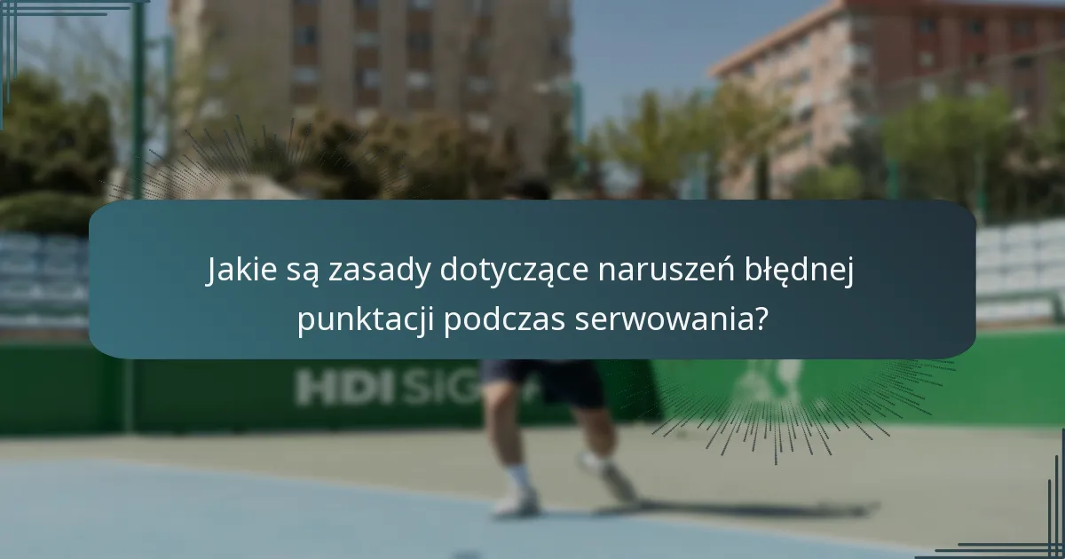 Jakie są zasady dotyczące naruszeń błędnej punktacji podczas serwowania?